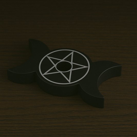 Pentagram and Moon Candle Holder